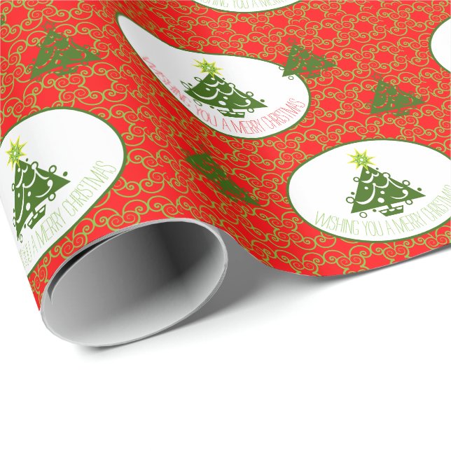 Bright Red and Lime Green Wrapping Paper (Roll Corner)