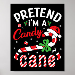 Bright Red And White Christmas Candy Cane Shirts U Poster