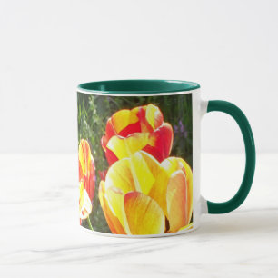 Bright Red and Yellow Tulips Photograph Mug