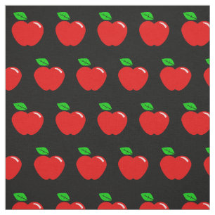 Bright Red Apple Polka Dots Fabric