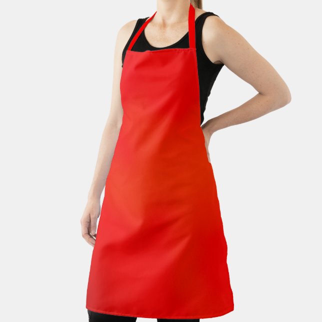 Bright red apron with a subtle orange gradient (Insitu)