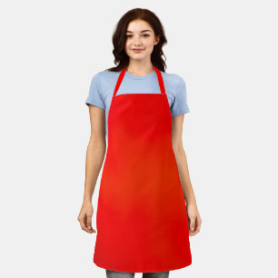 Bright red apron with a subtle orange gradient