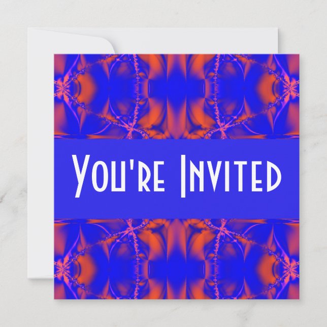 bright red blue invitation (Front)
