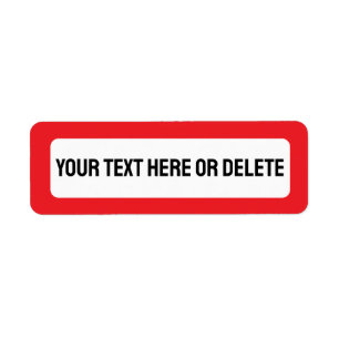 Bright Red Border Custom Return Address Labels