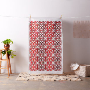 bright red brick red African Tribal Pattern Fabric