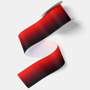 Bright Red Burgundy and Black Ombre Satin Ribbon