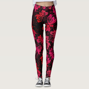 Bright Red Butterflies Leggings