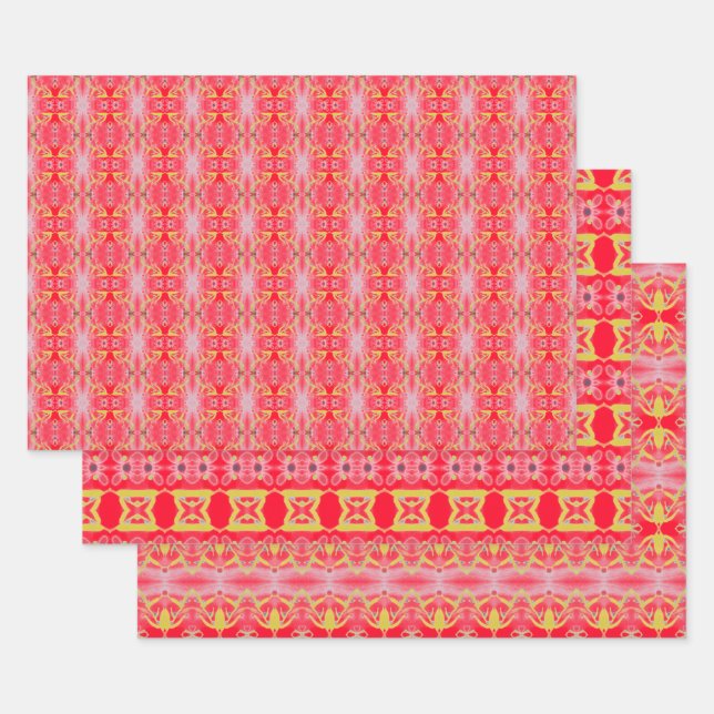 Bright Red Can Be Changed To Any Colour Wrapping Paper Sheet (Set)