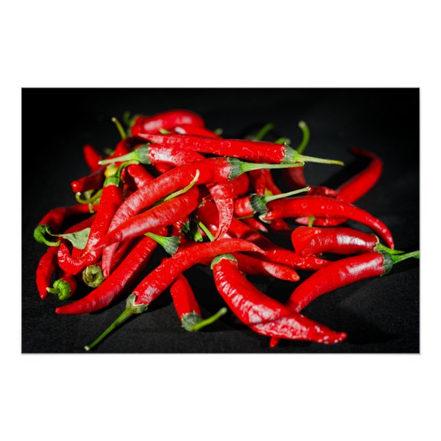 Bright Red Chili's Food Photography Poster (Front)