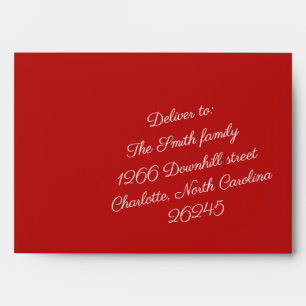 Bright Red Christmas Calligraphic Envelope