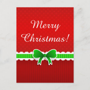 Bright Red Christmas Design With Custom Text Holiday Postcard