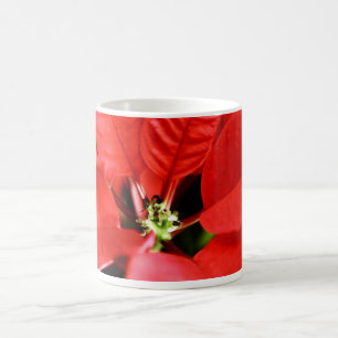 Bright Red Christmas Poinsettia Coffee Mug