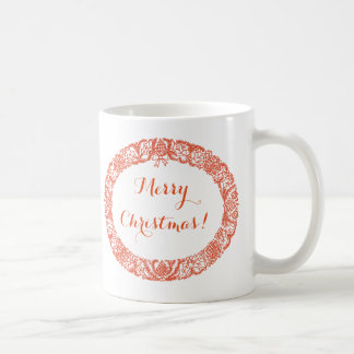 Bright Red Christmas Wreath to Customize Coffee Mug