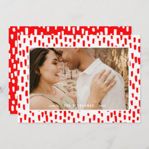 Bright Red Dashing Photo Frame Holiday Card