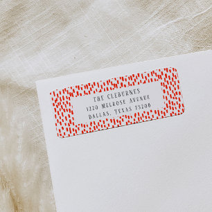 Bright Red Dashing Return Address Label