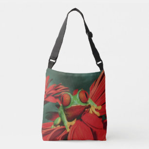 Bright Red-Eyed Frog Crossbody Bag