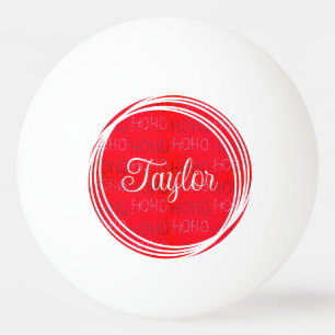 Bright red festive Hohoho pattern wine charms Ping Pong Ball
