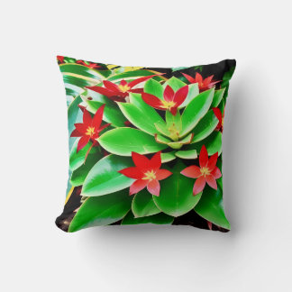 Bright red flowers cushion