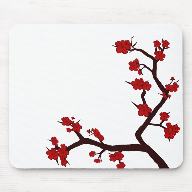 Bright red flowers mouse mat (Front)