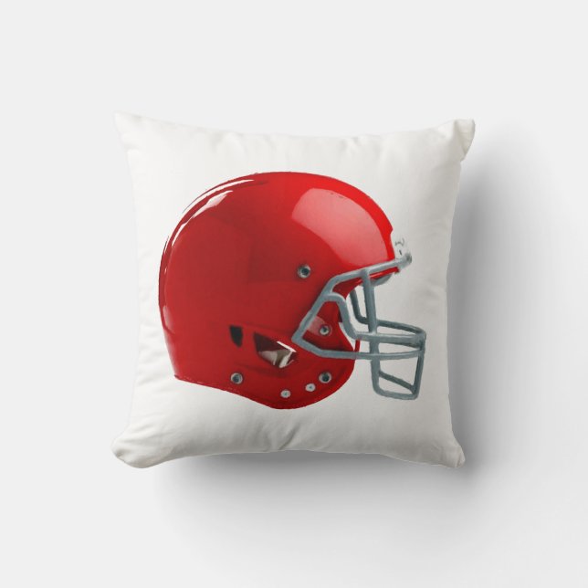 Bright Red Football Helmet Cushion (Front)