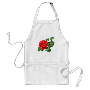 Bright Red Geranium Standard Apron