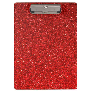 Bright red glitter clipboard