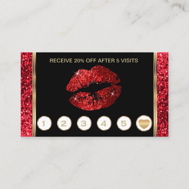 Bright Red Glitter Lips Loyalty (Front)