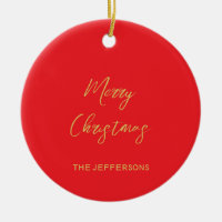 Bright Red & Gold Colours Merry Christmas