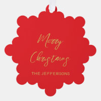 Bright Red & Gold Colours Merry Christmas