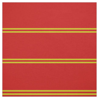 Bright red, gold striped design fabric
