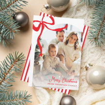 Bright Red Hand Drawn Ribbon Arch Photo Christmas