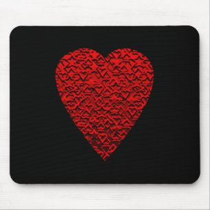 Bright Red Heart Picture. Mouse Mat