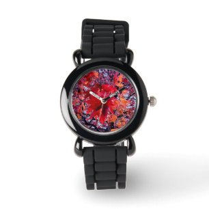 Bright red leaves watch