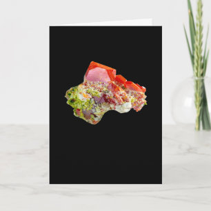 Bright Red Lustrous Wulfenite Crystal Healing Card