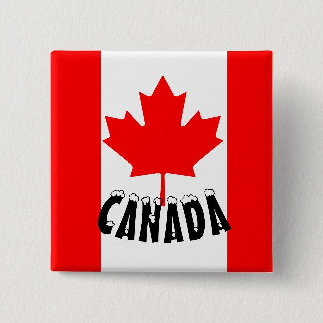 Bright Red Maple Leaf Canada Flag 15 Cm Square Badge (Front)