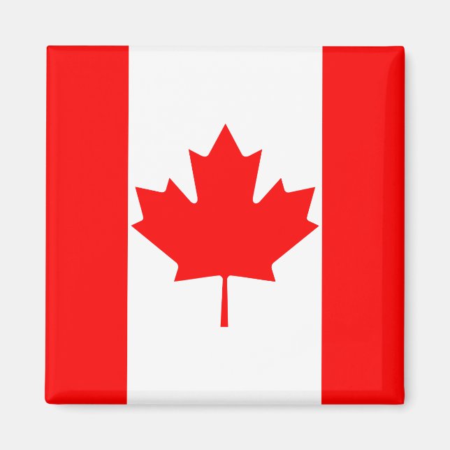Bright Red Maple Leaf Canada Flag Magnet (Front)