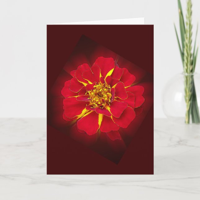bright red marigold card (Front)