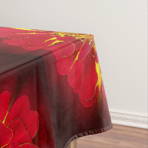 bright red marigold tablecloth