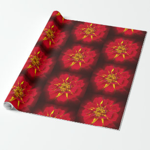bright red marigold wrapping paper
