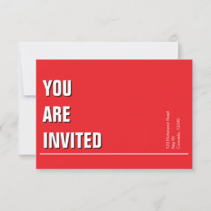 Bright Red Minimal Church Invite