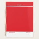 Bright Red Minimalist Planner<br><div class="desc">Stay organised in a way that feels cute and intentional. This red undated planner features a clean, minimal layout designed for everyday use without visual overwhelm. Part of the Foundation Series of works: No pattern. Just colour and the same signature structures found throughout the catalogue. Personalise the cover with your...</div>