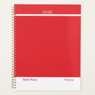 Bright Red Minimalist Planner