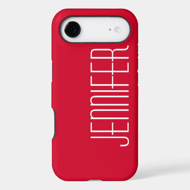 Bright Red, Minimalist Simple Jumbo Giant Big Name (Back)