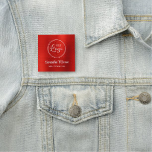 Bright Red Ombre Your Business Logo Here Name Tag