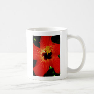 Bright Red Orange Hibiscus Flower Coffee Mug