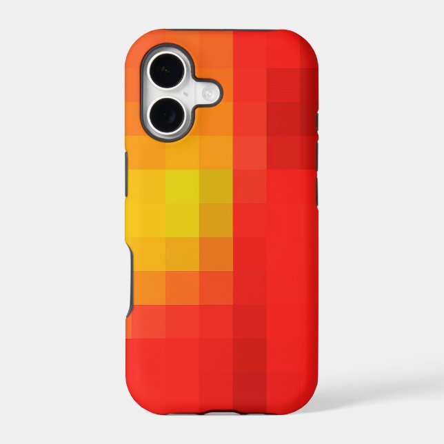 Bright Red Orange & Yellow Mosaic Abstract Pattern (Back)