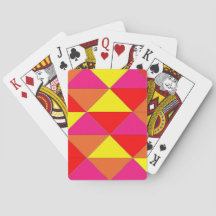 Bright Red Orange Yellow Pink Deck of Cards