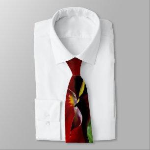Bright red pansy tie