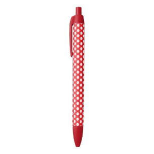 Bright Red Pen with Classy White Dot Pattern Style