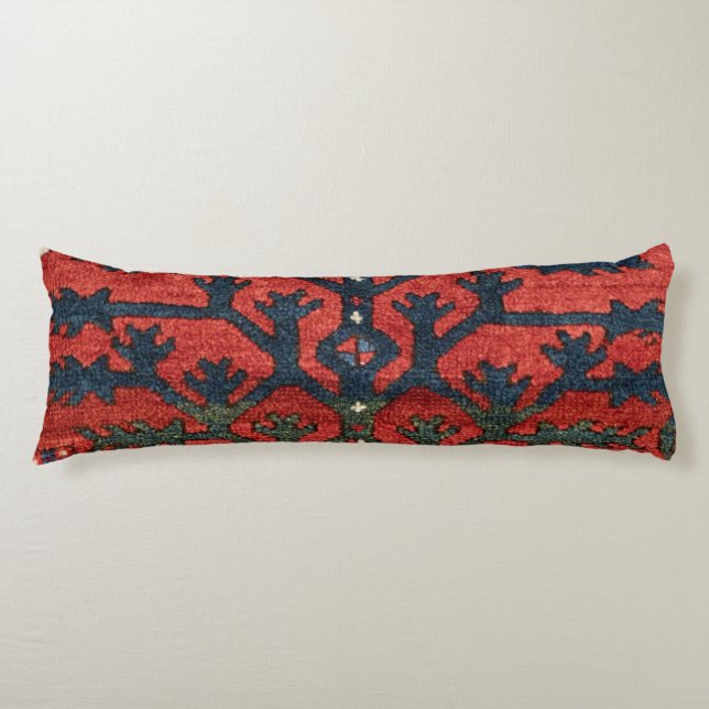 Bright Red Persian III Geometric Shapes  Body Cushion (Front)